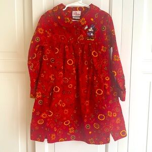 Disney Minnie Mouse Ted Corduroy Floral Dress